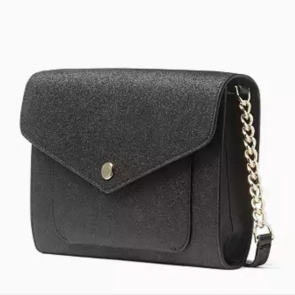 🎉 SALE 🎉 NWT Kate Spade Tinsel Flap Crossbody Convertible Clutch Glitter - Picture 15 of 16